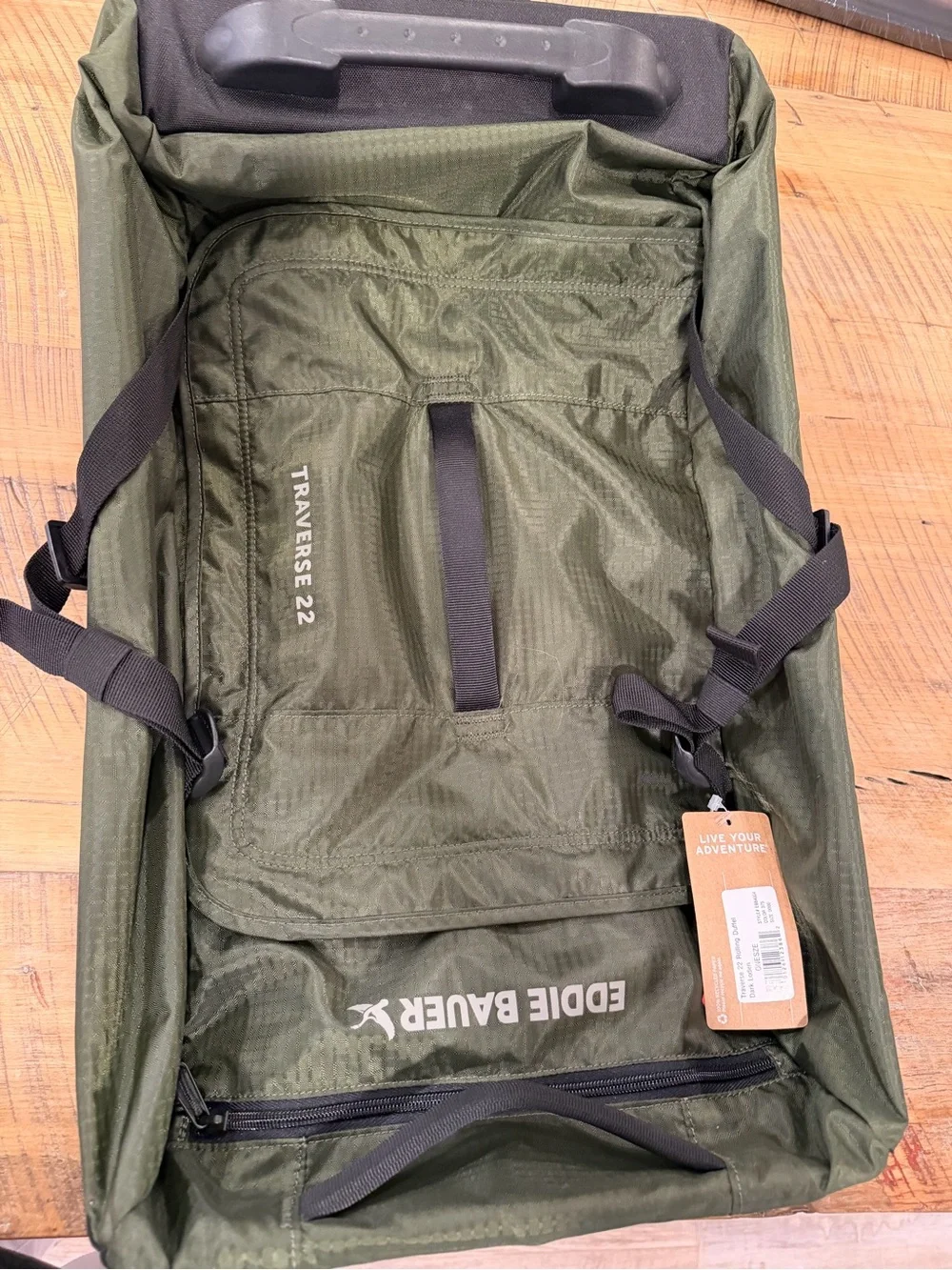 Eddie Bauer Traverse 22 Olive Green Travel Rolling Duffel